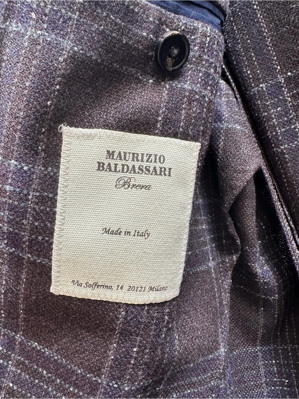 Maurizio Baldassari Men's Brown Plaid Wool Blazer - Classic Tailored Fit - Picture 5 of 9